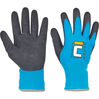 Afbeelding van Cerva TETRAX WINTER handschoen nylon latex 01080174 12 stuks Blauw 10