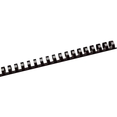 Afbeelding van Albyco 100 stuks kunststof kammen, 21 ringen, Ø 10 mm zwart, bindcapaciteit 65 vellen, lengte A4,