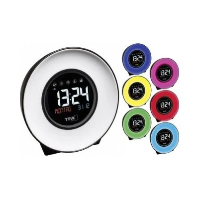 Image de TFA Dostmann 60.2023.02 à quartz réveil blanc bleu jaune vert rose rouge clair Heures de 1