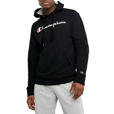 Afbeelding van Champion Sweatshirt met capuchon, powerblend, applicatie, herensweatshirt, Script Zwart