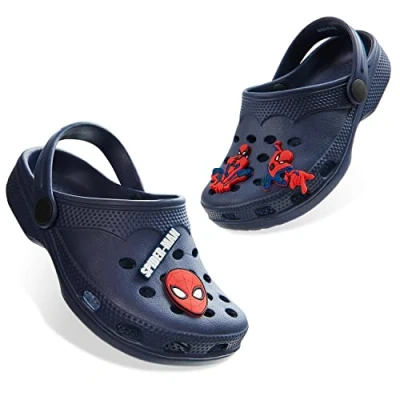 Afbeelding van Marvel Tuinklomp voor kinderen, Spiderman, jongens, met dennenbomen, decoratie, maat 28 34, Navy Spiderman