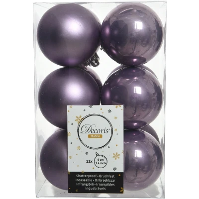 Afbeelding van Kerstbal plc d6 cm heide lila 12st kerst Decoris
