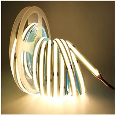 Afbeelding van Tesfish Ledstrip, COB DC 24 V, 5 m, 320 leds/m, in totaal 1600 leds, neonlicht, natuurlijk wit, 4000 K, superhelder, zacht, voor feest, aanrecht, plank, woondecoratie