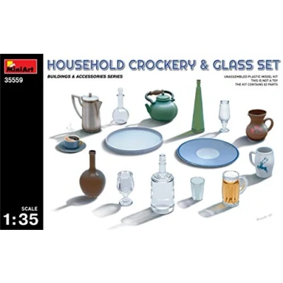 Afbeelding van Miniart Household Crockery &amp; Glass Set (Min35559) modelbouwsets, hobbybouwspeelgoed voor kinderen, modelverf en accessoires