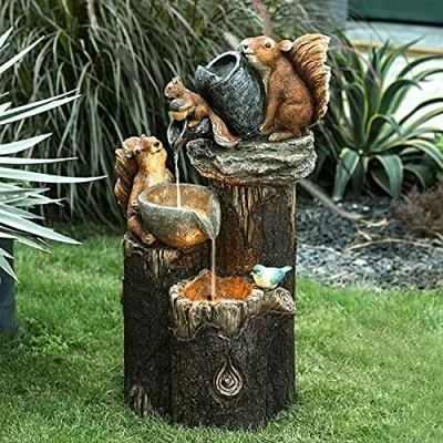 Afbeelding van Fiorky Dierlijke tuin standbeeld met solar verlichting eekhoorn/eend sculptuur, vrijstaande hars standbeeld, dierdecoratie (zonne eekhoorn)