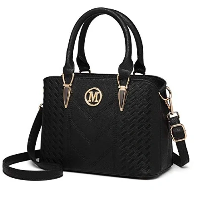 Afbeelding van Miss Lulu Schoudertas voor dames, schoudertas, kunstleer, modieus, sorteerkleur, 1 tot 2 zwart
