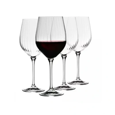 Afbeelding van Krosno Harmony Lumi Collection Set van 4 rode wijnglazen, 450 ml, huwelijkscadeau, perfect voor thuis, restaurants en keuken, vaatwasmachinebestendig