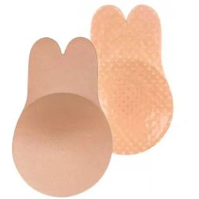 Afbeelding van Bye Bra stoffen Pull Up Beha, Konijn Vorm, Zelfklevende Plakbeha, Herbruikbare nippel cover, Beige, M