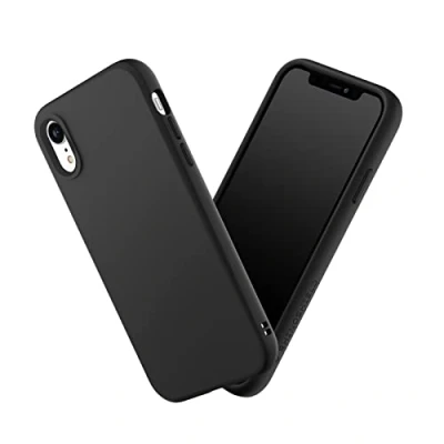 Afbeelding van RHINOSHIELD SolidSuit beschermhoes compatibel met iPhone XR, dunne schokabsorberende technologie en premium matte afwerking, verwisselbare fotolens, klassiek zwart