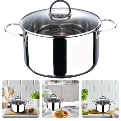 Afbeelding van Cheqo® Kookpan met Deksel Alle Warmtebronnen Ook voor Inductie Ø24 cm 5.7L