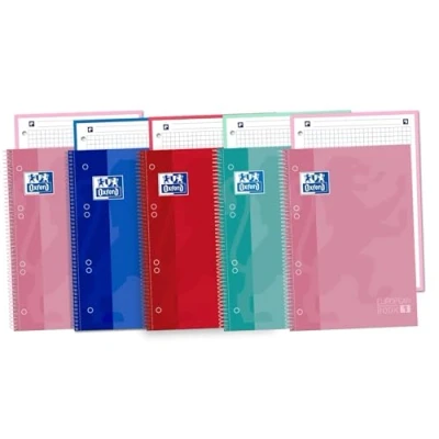 Afbeelding van Oxford Classic 400053289 Spiraalboekje, A5, extra harde omslag, 80 vellen, gesorteerd, 5 stuks