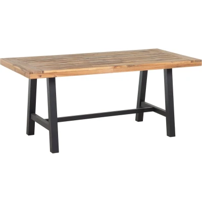 Afbeelding van Beliani SCANIA Tuintafel Lichthout/Zwart 80 x 170 cm Acaciahout