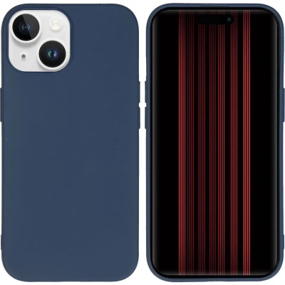 Afbeelding van iMoshion Hoesje Geschikt voor iPhone 15 Siliconen Color Backcover Donkerblauw