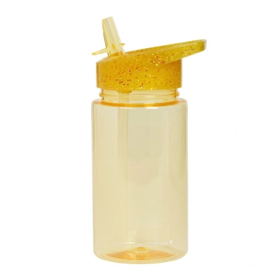 Afbeelding van A little lovely company drinkfles met rietje glitter goud 450ml