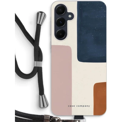 Afbeelding van Case Company® hoesje met Koord geschikt voor Samsung Galaxy A55 Geo #5 Telefoonhoesje Zwart Bescherming aan alle Kanten en Over de Schermrand