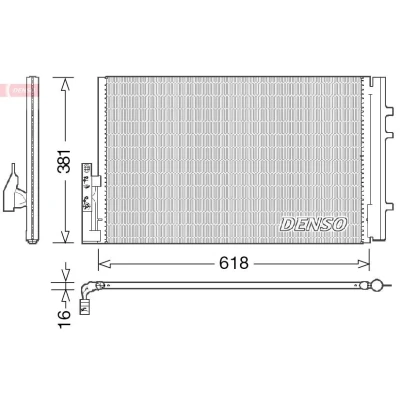 Afbeelding van DENSO DCN05014 Condensor Airco Met droger 618x381x16 R 134a 618 BMW: X4
