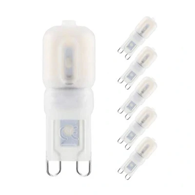 Afbeelding van G9 LED lamp, 6 stuks, 3 W, 300 lm, warmwit, 3000 K, geen flikkeren, niet dimbaar, 360 graden hoek, AC 220 240 V, vervangt 30W halogeenlamp