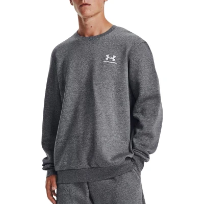 Afbeelding van Under Armour Essential CREW Sweater, Heren, Maat: XL, Pitch gray medium heather/white