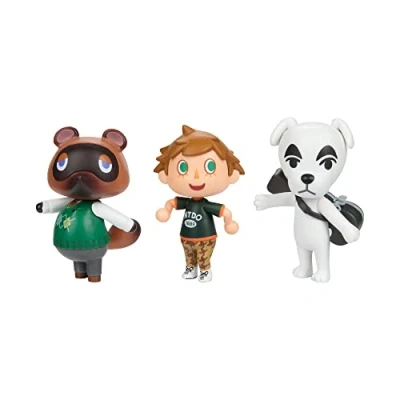 Afbeelding van Jakks Pacific Animal Crossing 3 figuren voor jongeren, uniseks, meerkleurig, klein