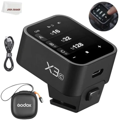 Afbeelding van Godox X3 C trigger, TTL draadloze flitser met touchscreen, TCM conversie, ingebouwde 3,7 V 850 mAh Li ion batterij, ongeveer 7 dagen stand by voor Canon camera&#039;s