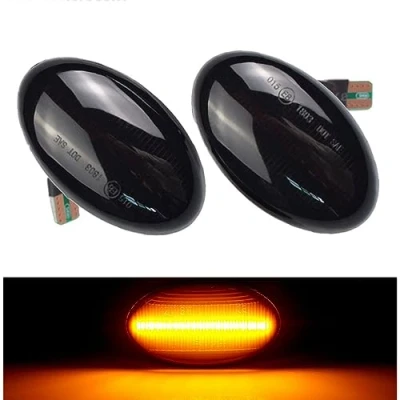 Afbeelding van Kakulkomen 2 stuks dynamische knipperlichten LED knipperlicht zijmarkeringslicht, voor M er ce D es B en Z w168 w639 W447 citan w415 Smart 450 452 auto knipperende accessoires (dynamisch zwart)