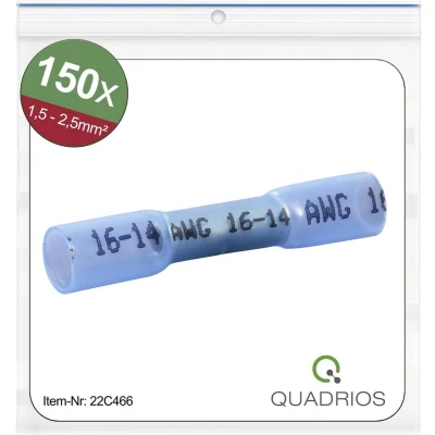 Afbeelding van Quadrios 22C466 Stootverbinder Met krimpkous 1.5 mm² 2.5 Volledig geïsoleerd Blauw 1 set(s)