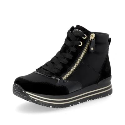 Afbeelding van Remonte D1370 Lage damessneakers, losse zool, Zwart 01