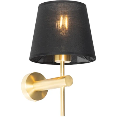 Afbeelding van QAZQA Moderne wandlamp messing met zwart Pluk