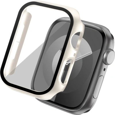 Afbeelding van imoshion Screen Protector Geschikt voor Full Cover Hard Case / Hoesje de Apple Watch Series 4 5 6 SE 44 mm Sterrenlicht