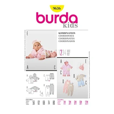 Afbeelding van Burda Naaipatroon 9636 Baby kleding in variaties