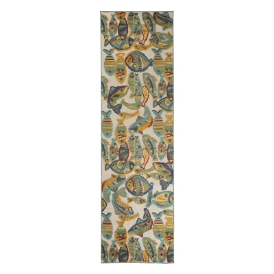 Afbeelding van Balkonkleed Visjes Verano Multi 66x230 Cm