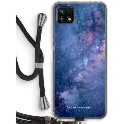 Afbeelding van Case Company® hoesje met Koord geschikt voor Samsung Galaxy A22 5G Nebula Telefoonhoesje Zwart Bescherming aan alle Kanten en Over de Schermrand