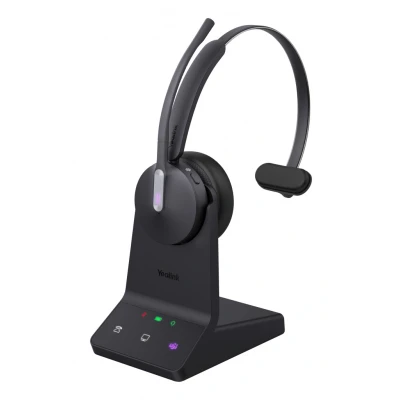 Afbeelding van Yealink WH64 Draadloze DECT en Bluetooth hoofdtelefoon met dubbele modus, 184,7 m voor Zoom, Skype UC teams, telefoonhoofdtelefoon 3x microfoon, 26 gesprekstijden, kantoorwerkheadset