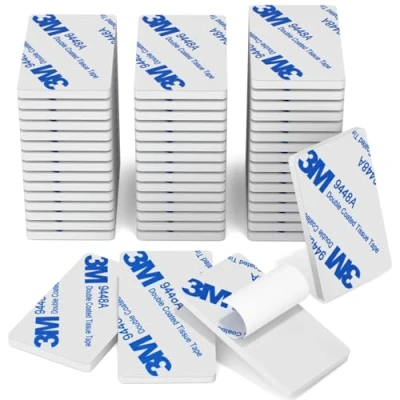 Afbeelding van HOMMAND Dubbelzijdig, extra sterk, 50 stuks dubbelzijdige kleefpads, 3 m tape, waterdicht, voor thuis, kantoor, vierkant en rond