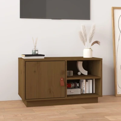 Afbeelding van Tv meubel 70x34x40 cm massief grenenhout honingbruin