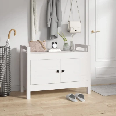 Afbeelding van Halbankje 80x40x60 cm massief grenenhout wit
