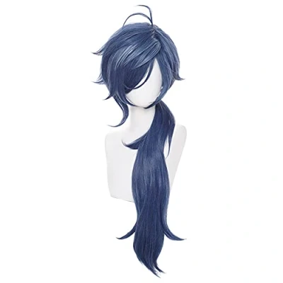 Afbeelding van HIROAKIYA Kaeya Wig, Genshin Impact Cosplay Pruik met Cap