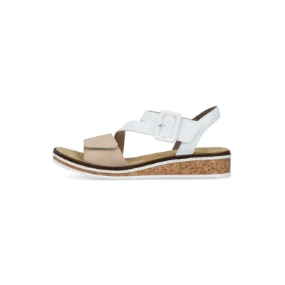 Afbeelding van Rieker Damessandalen V3660, elegante sandalen voor dames, Beige