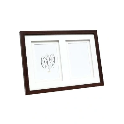 Afbeelding van Deknudt Frames multifotolijst bruin passe partout 2 foto&#039;s 13x18