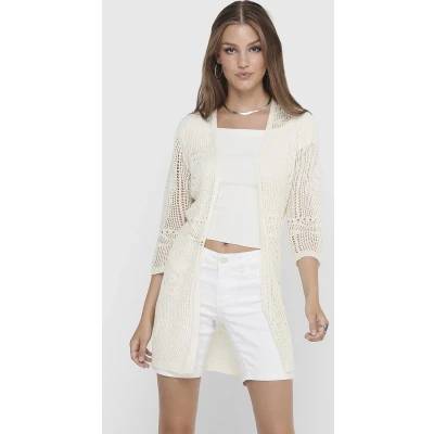 Afbeelding van Jacqueline de Yong Vest Jdykofi 3/4 Kimono Knt Noos 15200527 Eggnog Dames Maat XS