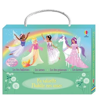 Image de Ma valisette J&#039;habille mes amies Les fées ballerines, sirènes, princesses et licornes Dès 5 ans