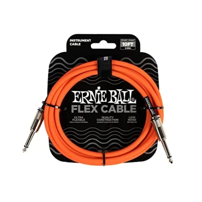 Image de Ernie Ball Câble flexible pour instruments droit/droit, 3 m, orange