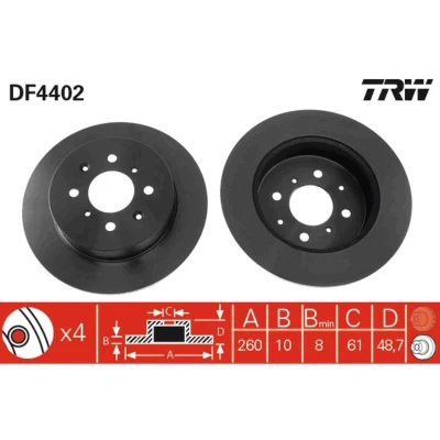 Afbeelding van Trw Remschijf DF4402
