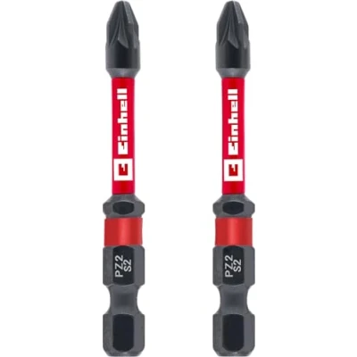 Afbeelding van Einhell PZ2 60 mm dubbele twist slagbits (S2 staal, hoge duurzaamheid, dubbel torsie effect, rode kleurring, E6.3 schacht)