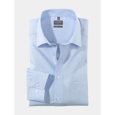 Afbeelding van OLYMP Business overhemd met lange mouwen, luxe, effen, comfortabele pasvorm, New Kent, Lichtblauw