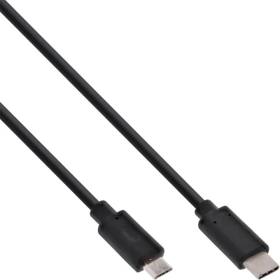 Afbeelding van USB Micro B naar C snellaadkabel USB2.0 tot 3A / zwart 1 meter