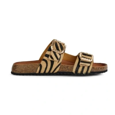 Afbeelding van Geox NEW Brionia Muiltjes, Dames, Maat: 39, Light sand black Leer