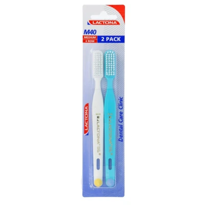 Afbeelding van Lactona Tandenborstel M40 Nylon Medium Duo 2st