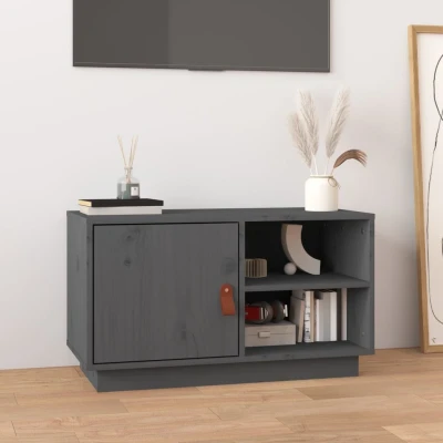 Afbeelding van Tv meubel 70x34x40 cm massief grenenhout grijs