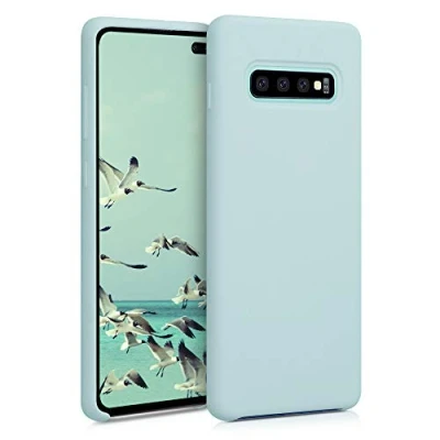 Afbeelding van kwmobile telefoonhoesje geschikt voor Samsung Galaxy S10 Plus / S10+ Hoesje met siliconen coating Smartphone case in cool mint
